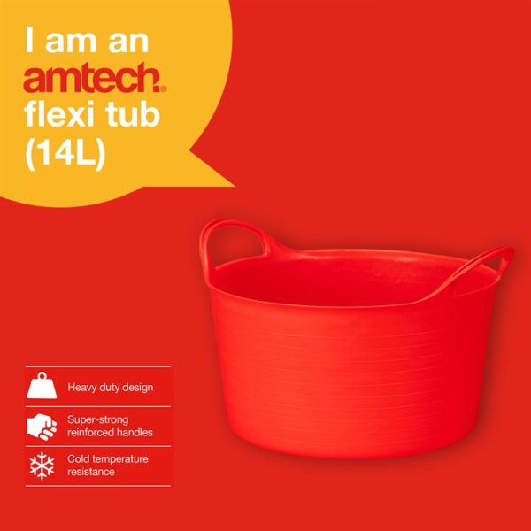 Amtech Red Flexi Tub (14L Capacity)