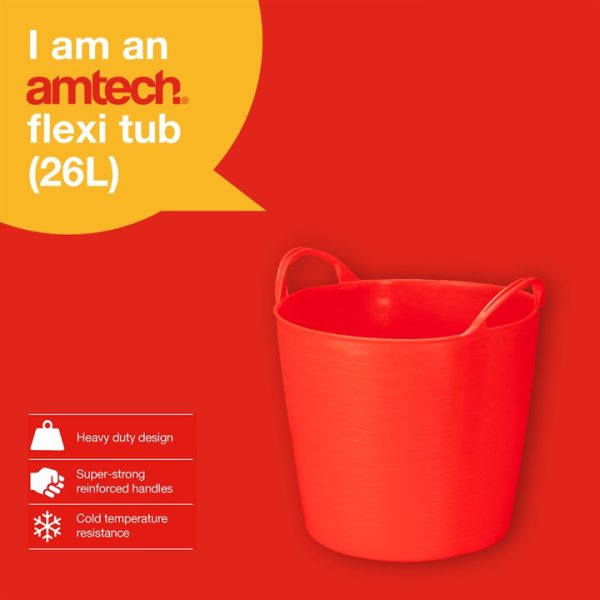 Amtech Red Flexi Tub (26L Capacity)