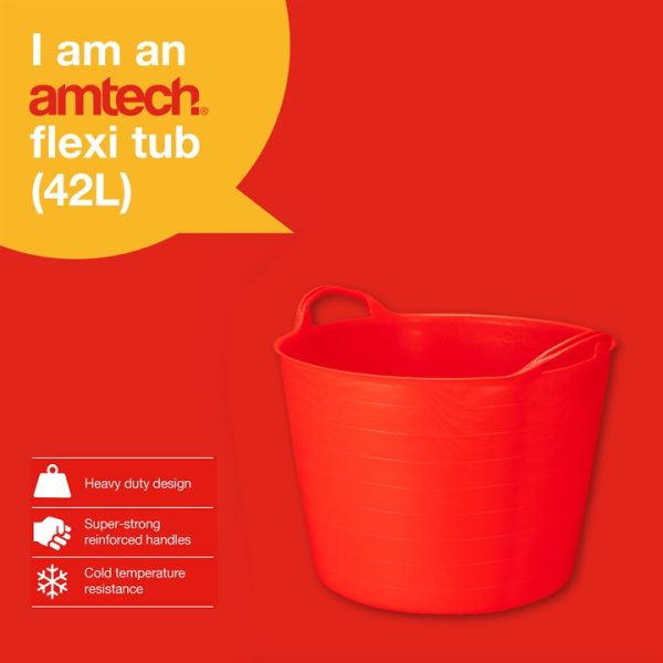 Amtech Red Flexi Tub (42L Capacity)