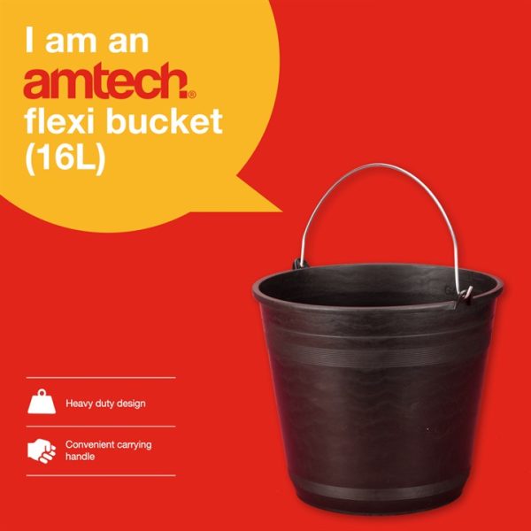 Amtech Black Eco-Friendly Flexi Bucket (16L Capacity)