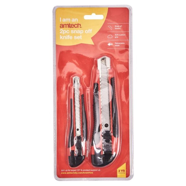 2 Piece snap off disposable knife set