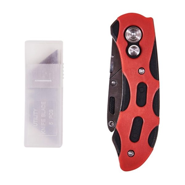 Folding lock-back utility knife with comfort grip