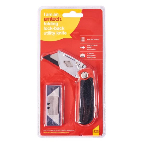 Folding lock-back utility knife