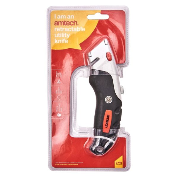 Retractable utility knife with soft grip