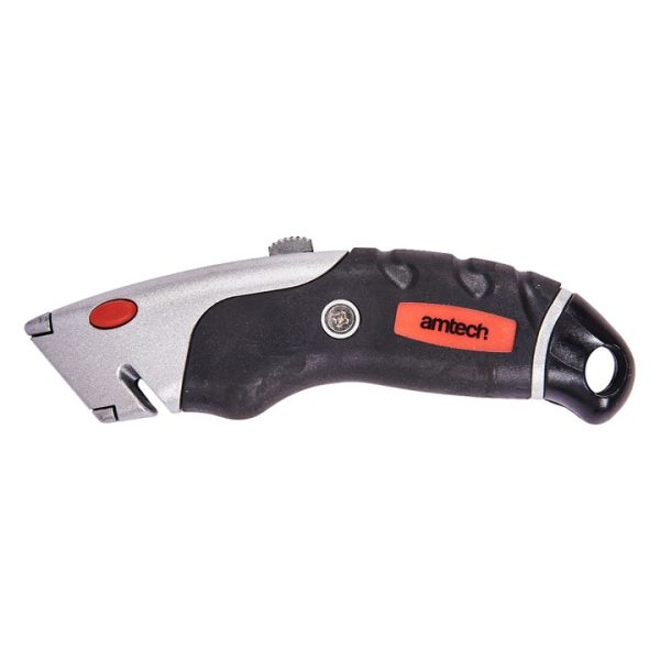 Retractable utility knife with soft grip