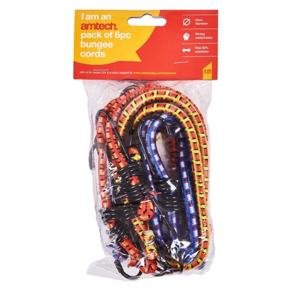 Assorted bungee cords (6 pack)