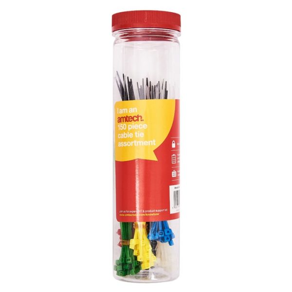 150 Piece assorted cable tie set