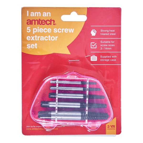 5 Piece screw extractor set