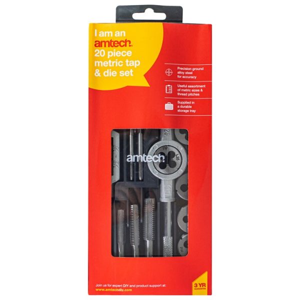 20 Piece metric tap and die set