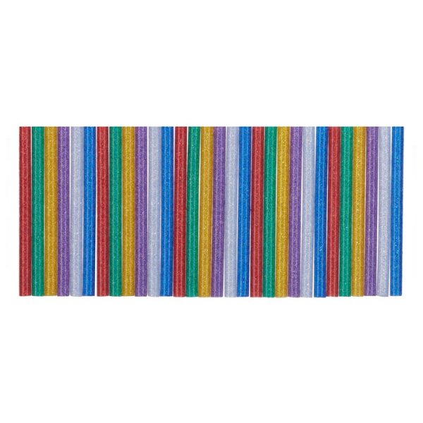 7mm x 100mm Colourful glitter hot melt glue gun sticks (30 pack)