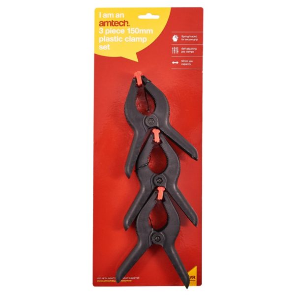 3 Piece 150mm (6") plastic clamp set