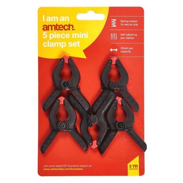 5 Piece 50mm (2") plastic clamp set