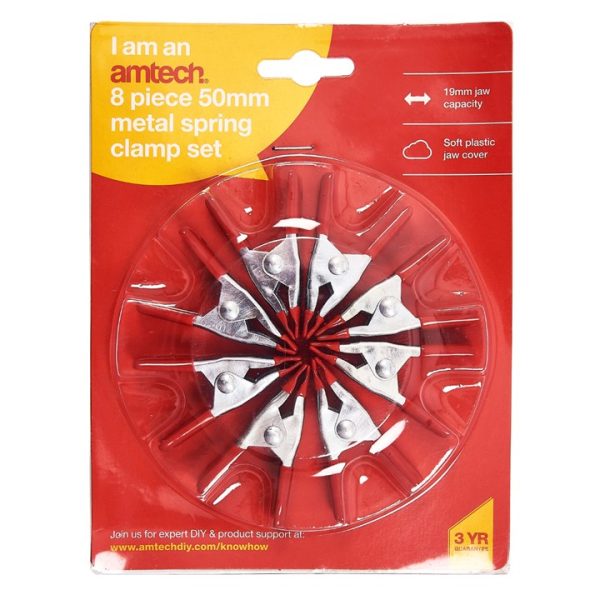 8 Piece 50mm metal spring clamp set