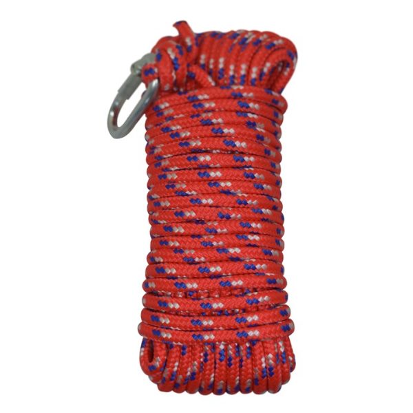 15m x 6mm braided rope with carabiners