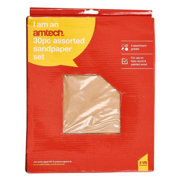 30 Piece assorted sandpaper set (230mm x 280mm)