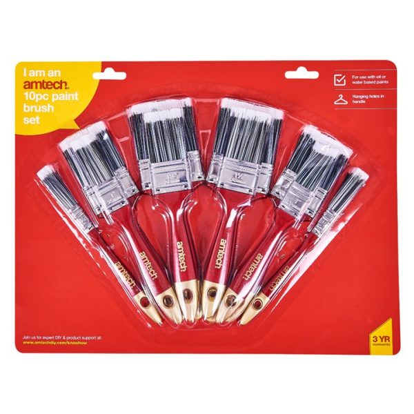 10 Piece paint brush set