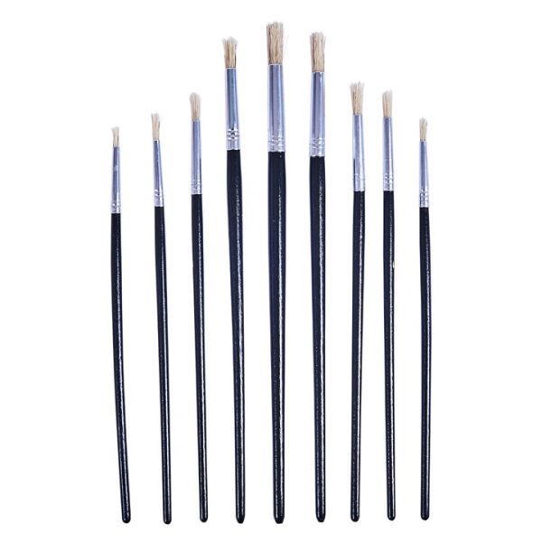 9 Piece round tip art brush set