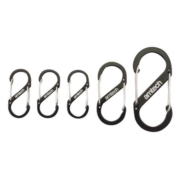 5 piece dual buckle carabiner set