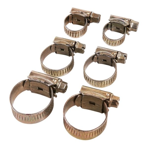 6 Piece hose clip set