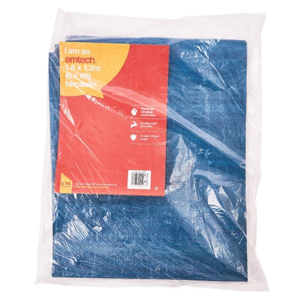 180cm (6ft) x 120cm (4ft) Tarpaulin - blue