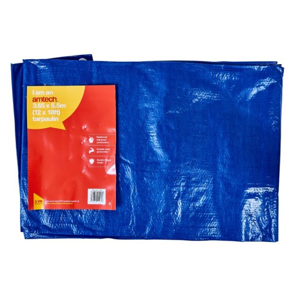 550cm (18ft) x 365cm (12ft) Tarpaulin - blue