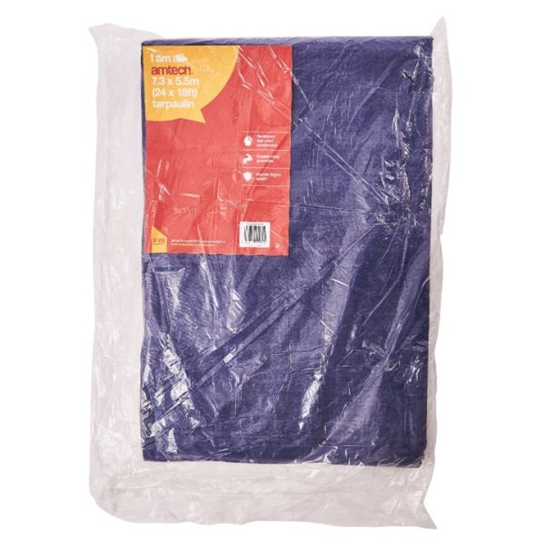 730mm (24ft) x 550cm (18ft) Tarpaulin - blue