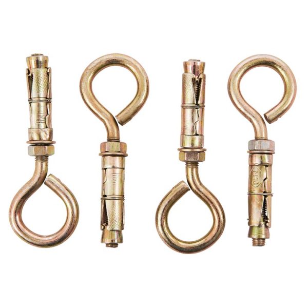 4 Piece 10mm closed hook bolts