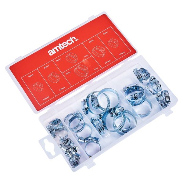 26 Piece assorted hose clamp set