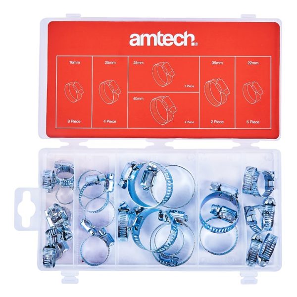 26 Piece assorted hose clamp set