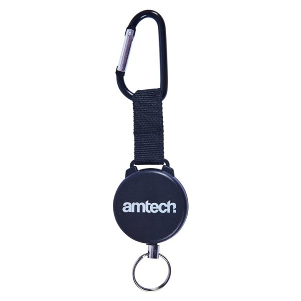 Recoil keyring with carabiner