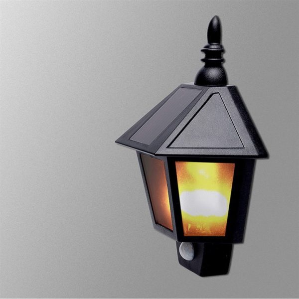 Flicker effect solar motion sensor wall light