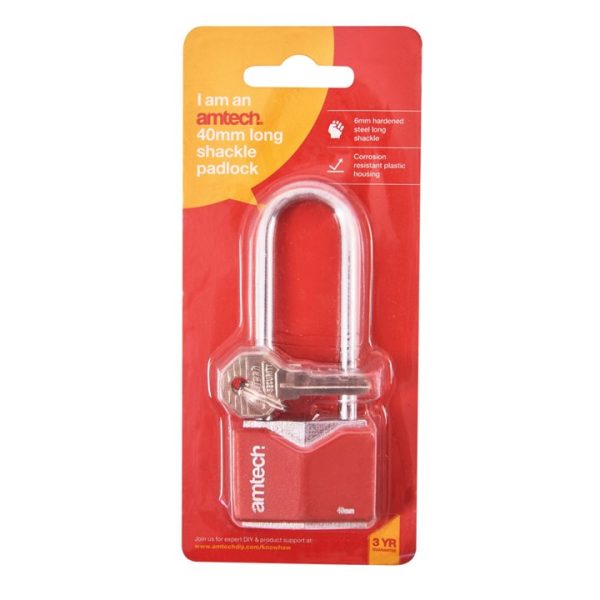 40mm Long shackle rhombic chrome plated iron padlock