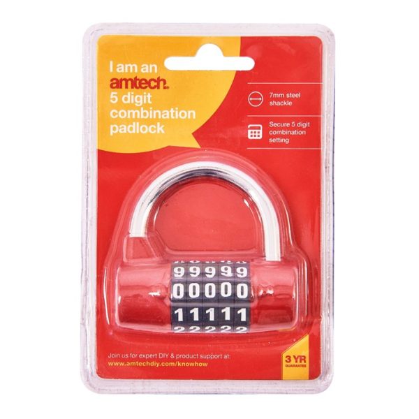 5 Digit zinc combination padlock