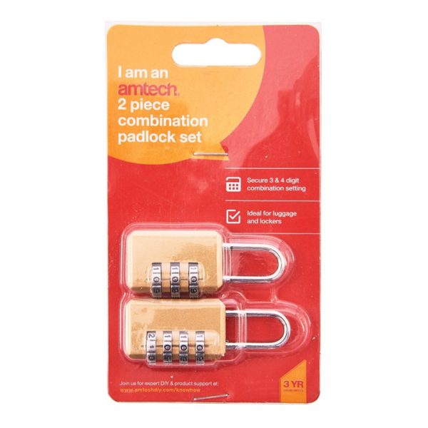 2 Piece combination padlock set