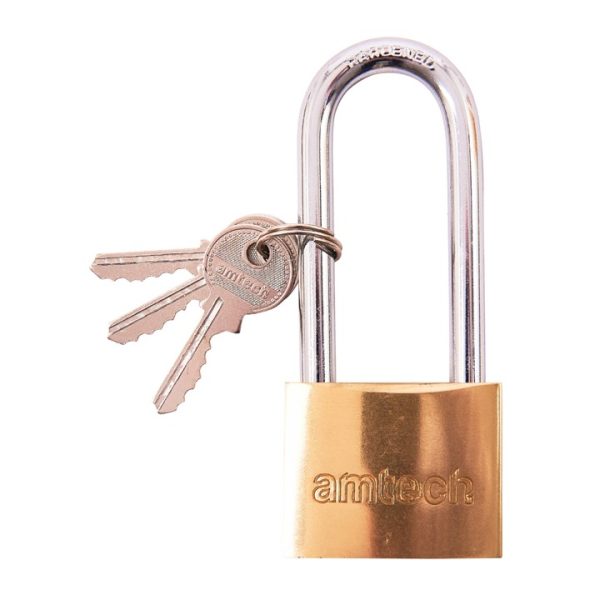 50mm Long shackle brass padlock