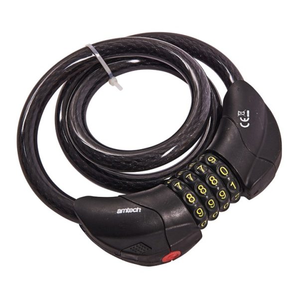 900mm (35") x 12mm security cable with built-in LED combination lock