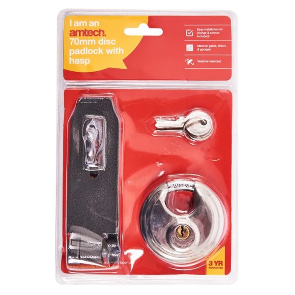 70mm weather resistant disc padlock set