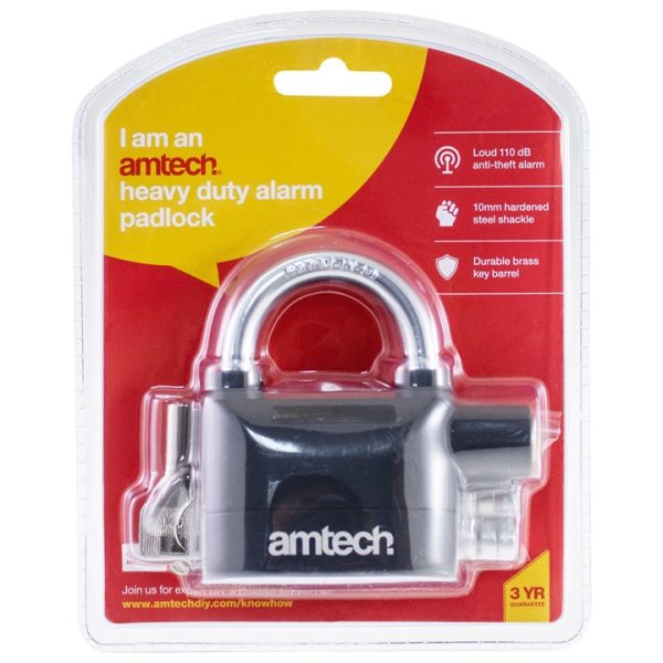 Heavy duty alarm padlock