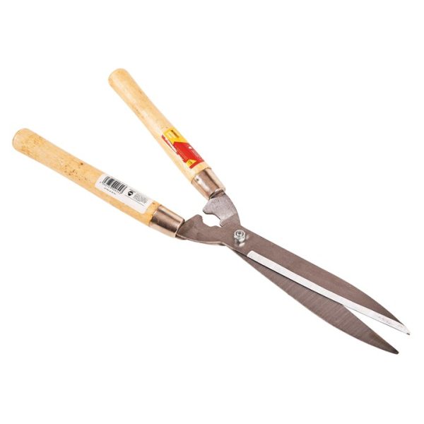 Garden shears with wooden handles