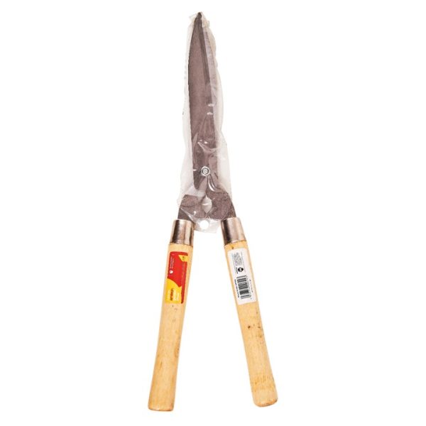 Garden shears with wooden handles