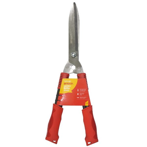 Garden hedge shears with comfort grips