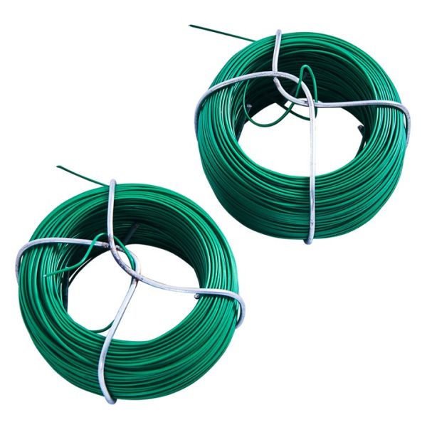 2 piece 50m plastic coated garden wire set