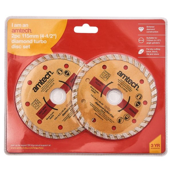 2 Piece 115mm (4.5") diamond cutting disc