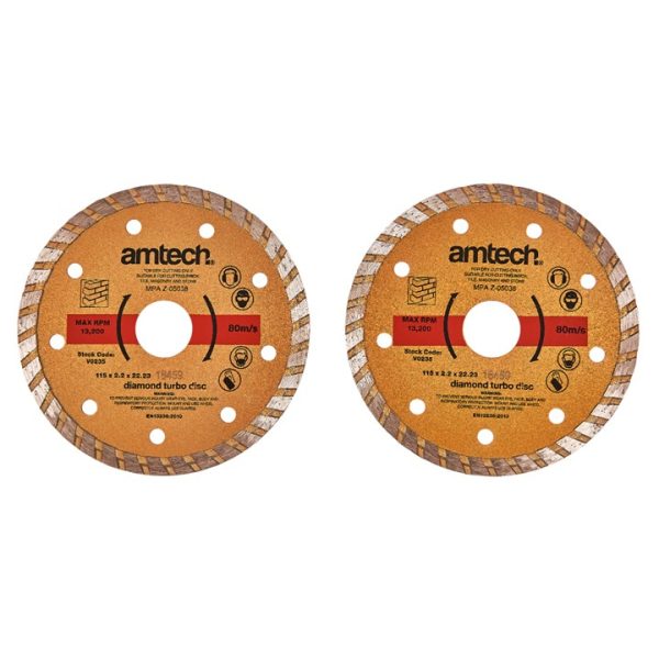 2 Piece 115mm (4.5") diamond cutting disc