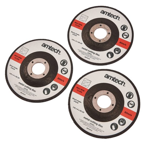 3 Piece 115mm (4.5") metal cutting disc set