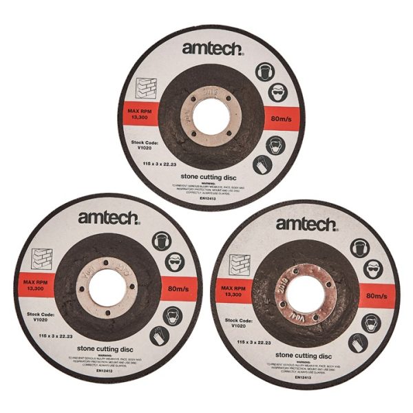 3 Piece 115mm stone cutting disc set