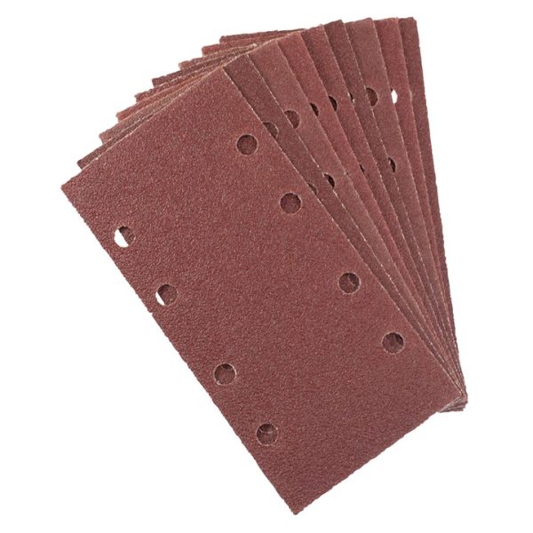 Pack of 10 P120 grit hook and loop sanding sheets