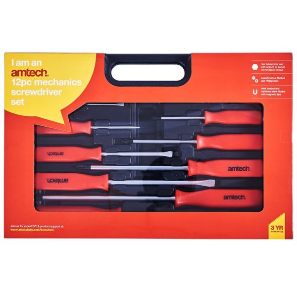 12 Piece mechanic's screwdriver set