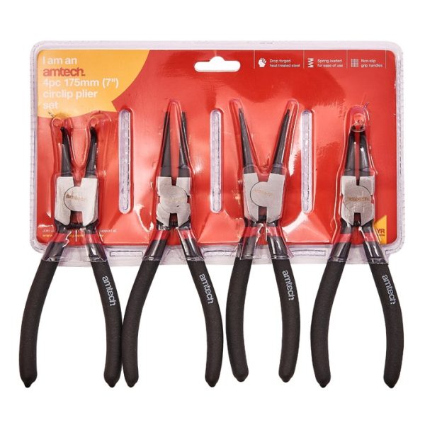 4 piece 175mm (7") Pro circlip plier set