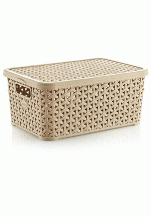 HOBBY RATTAN STORAGE BOX WITH LID 10 LT